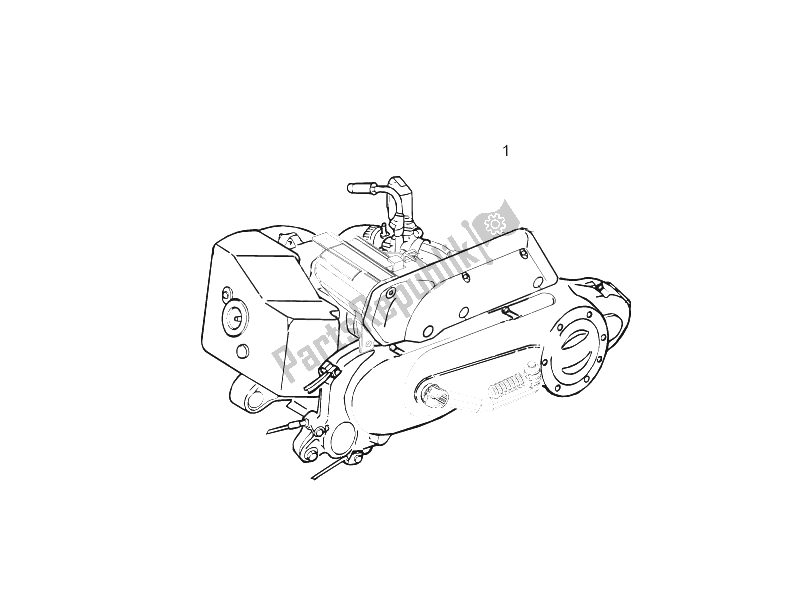 All parts for the Engine, Assembly of the Piaggio Typhoon 50 2T E2 2009