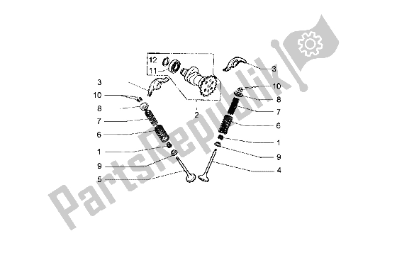 Tutte le parti per il Albero A Camme -valve del Piaggio Hexagon GT 250 1998