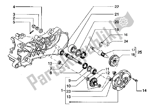 Alle onderdelen voor de Achterwielas van de Piaggio Hexagon LX 125 1998