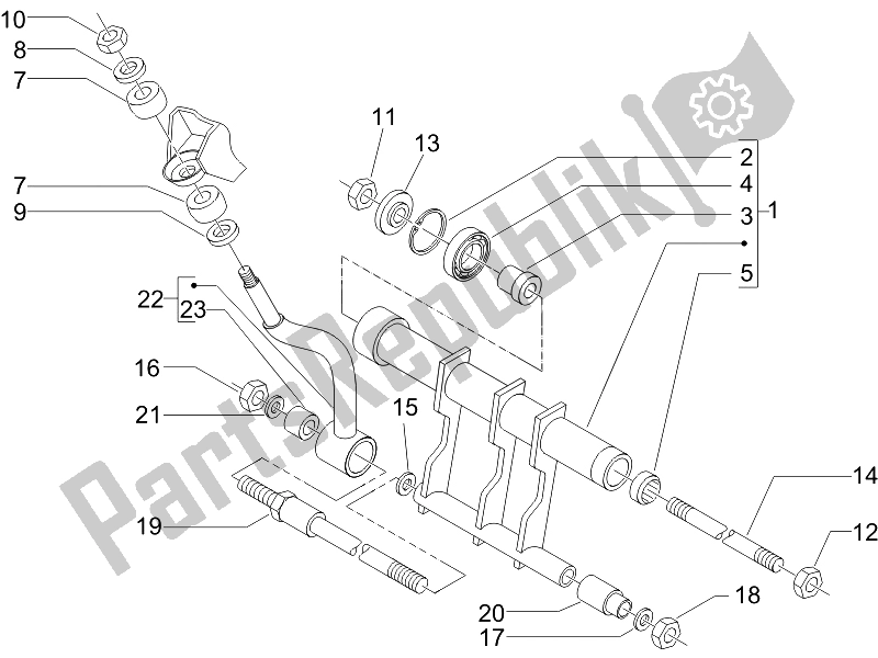 Todas las partes para Brazo Oscilante de Piaggio Beverly 500 Cruiser E3 2007