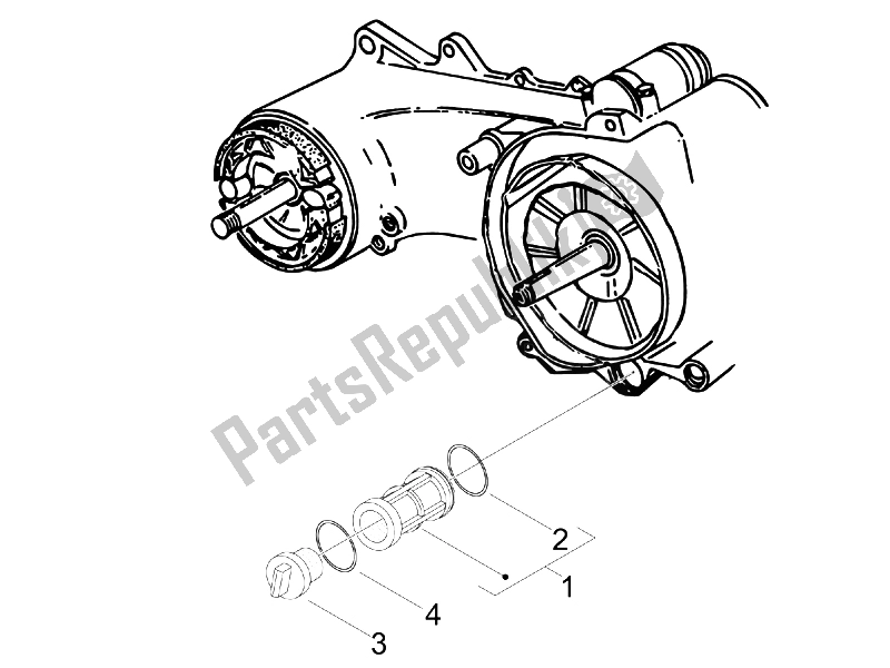 Toutes les pièces pour le Couvercle Magnéto Volant - Filtre à Huile du Piaggio FLY 50 4T 25 30 KMH 2008