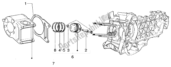 Toutes les pièces pour le Cylindre - Piston - Axe De Poignet, Assy du Piaggio Beverly 125 RST 2004