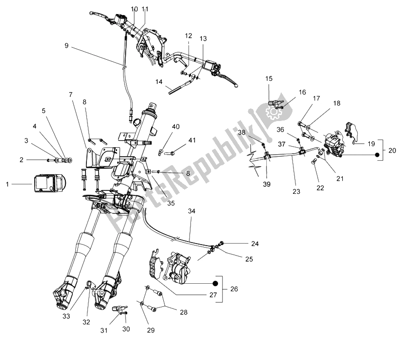 Alle onderdelen voor de Remmen Buizen - Remklauwen (abs) van de Piaggio BV 350 4T 4V IE E3 ABS USA 2015