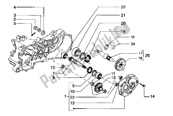 All parts for the Rear Wheel Shaft of the Piaggio Hexagon LXT 180 1998