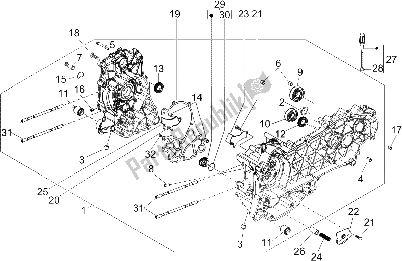 Toutes les pièces pour le Carter du Piaggio X8 125 Potenziato 2005