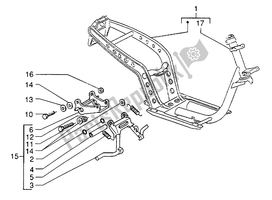 Todas as partes de Suporte Central Do Chassi do Piaggio ZIP SP H2O 50 1998