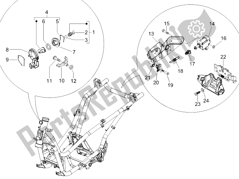 Wszystkie części do Zamki Piaggio X9 500 Evolution ABS 2 2006