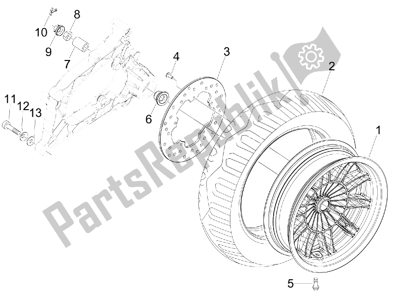 Todas las partes para Rueda Trasera de Piaggio MP3 125 2006