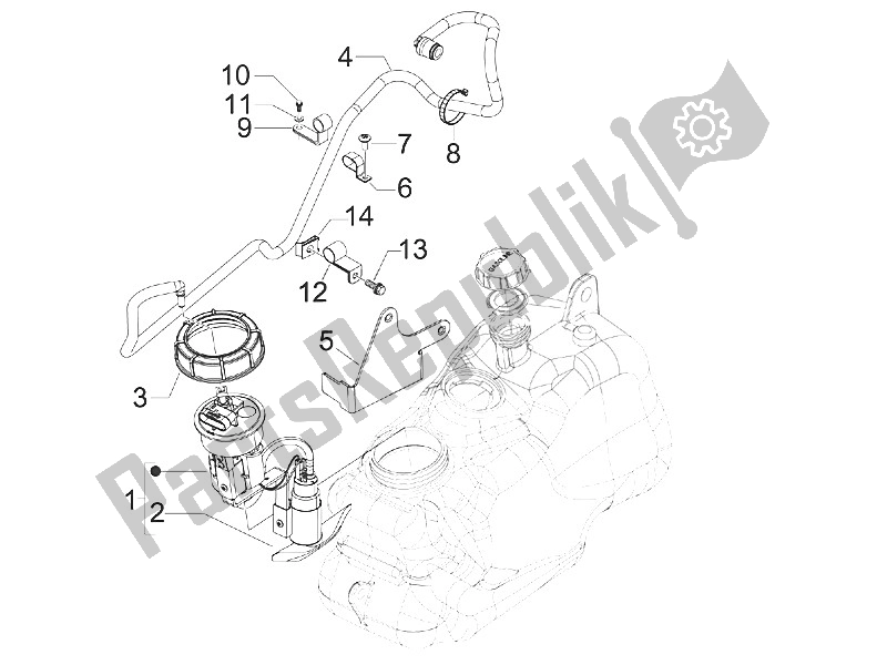 Toutes les pièces pour le Système D'alimentation du Piaggio MP3 400 IE LT Touring 2011