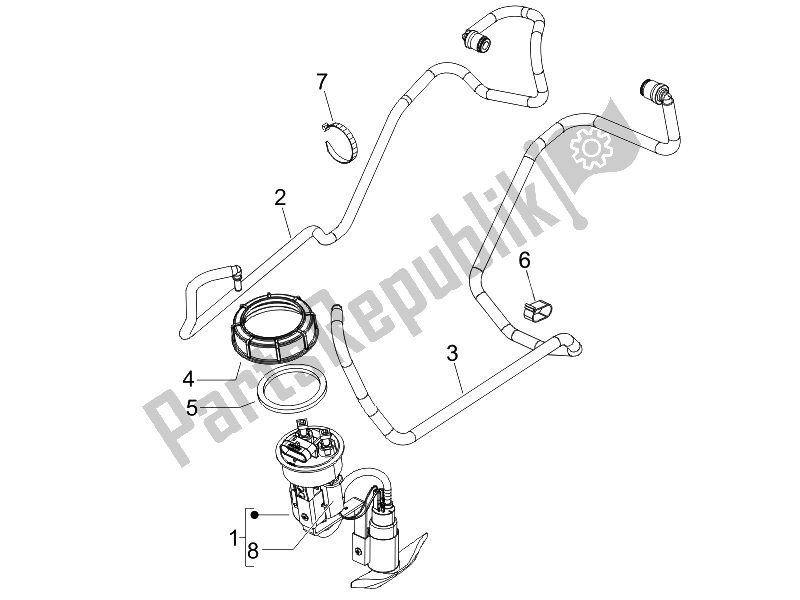 All parts for the Supply System of the Piaggio Beverly 250 Cruiser E3 2007