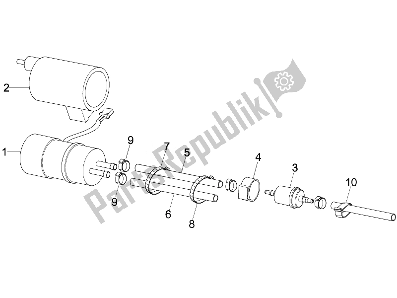 Toutes les pièces pour le Système D'alimentation du Piaggio Beverly 125 Tourer E3 2007