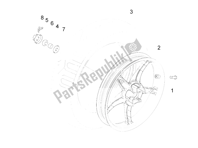 Tutte le parti per il Ruota Posteriore del Piaggio Liberty 125 4T Sport 2006