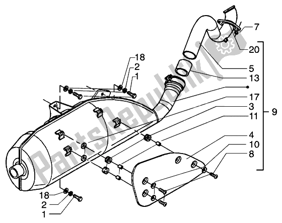 Tutte le parti per il Silenziatore del Piaggio Beverly 200 2002