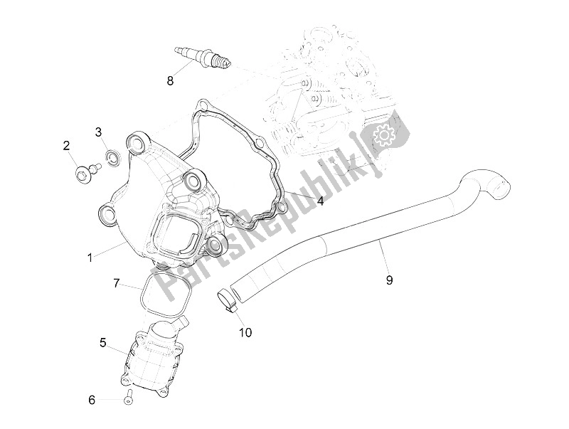 Todas las partes para Cubierta De Tapa De Cilindro de Piaggio MP3 300 IE E4 LT Business Sport ABS EU 2016