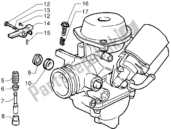 All parts for the Carburettor (3) of the Piaggio X9 125 2000