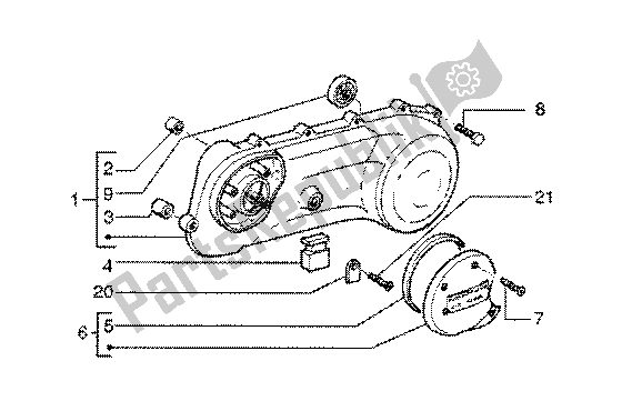 Toutes les pièces pour le Couvercle De Transmission du Piaggio ZIP SP 50 1996