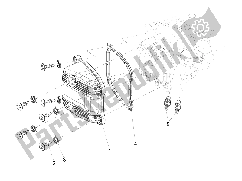 Tutte le parti per il Coperchio Della Testata del Piaggio Beverly 500 Cruiser E3 2007