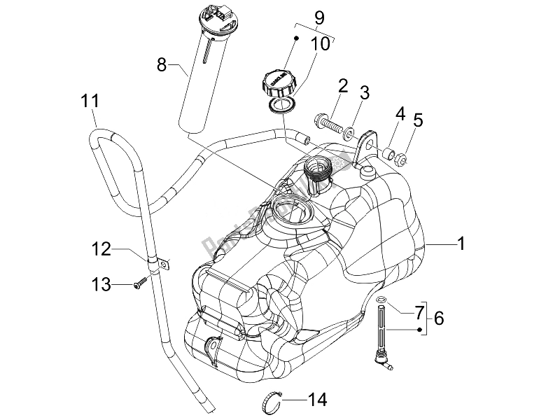 Toutes les pièces pour le Réservoir D'essence du Piaggio X8 125 Premium Euro 3 2007