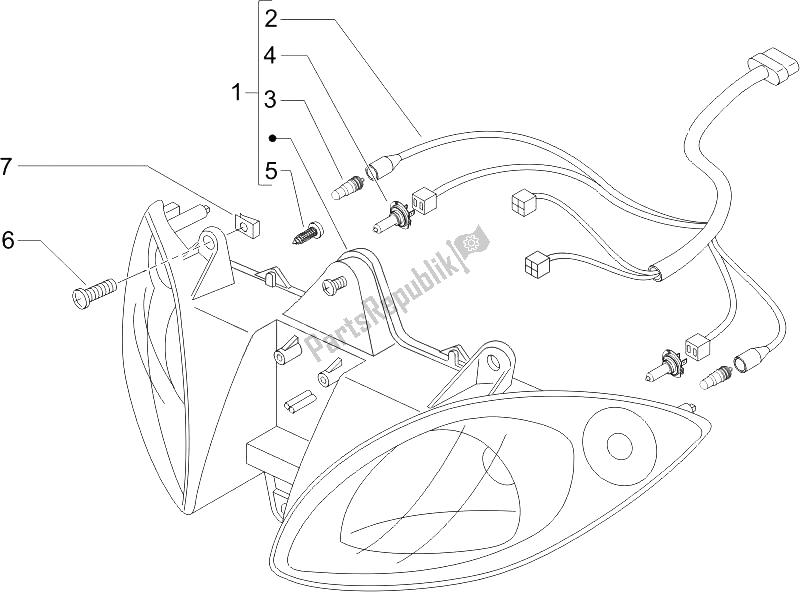 Toutes les pièces pour le Phares Avant - Clignotants du Piaggio X9 250 Evolution 2006