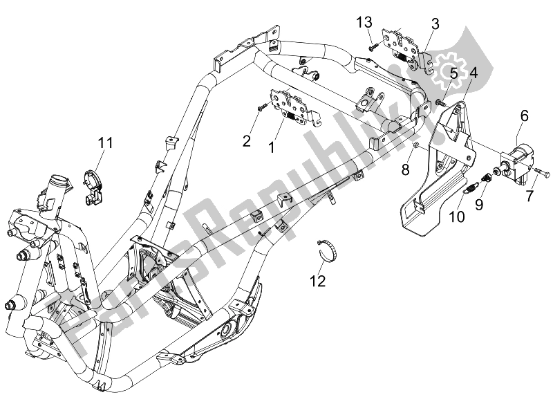 Tutte le parti per il Serrature (2) del Piaggio MP3 250 USA 2007