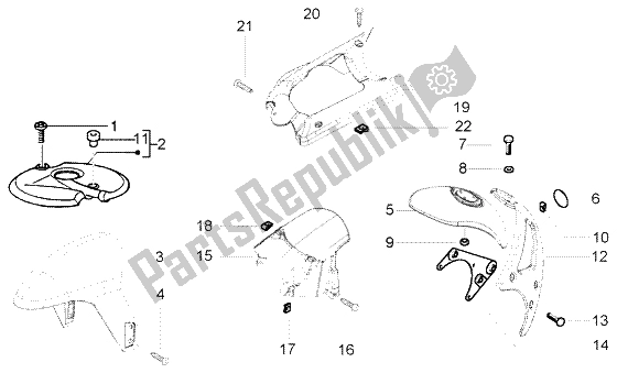 Toutes les pièces pour le Garde-boue Avant Et Arrière du Piaggio NRG Power DT 50 1998