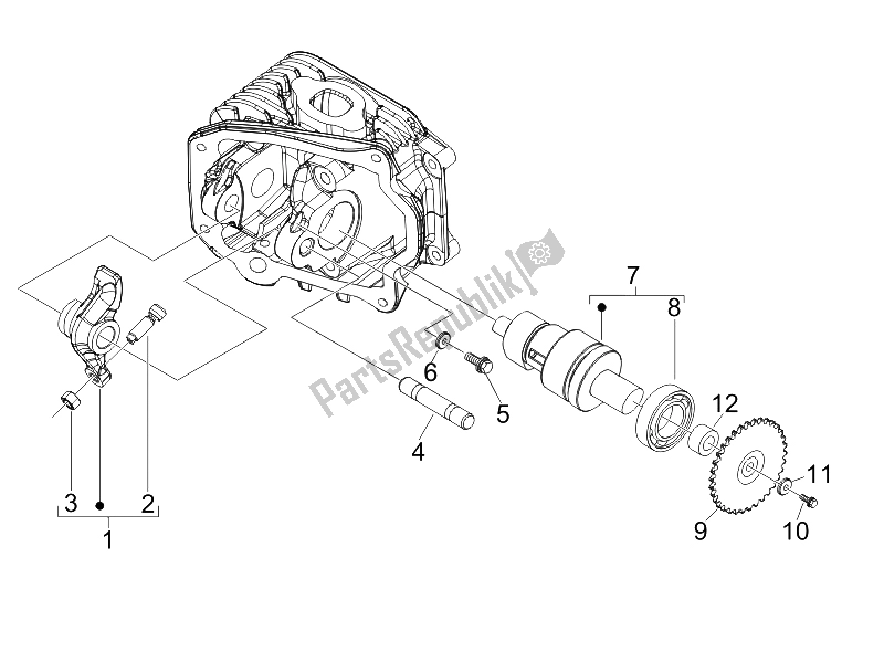 Toutes les pièces pour le Leviers à Bascule Support Unité du Piaggio FLY 100 4T 2008