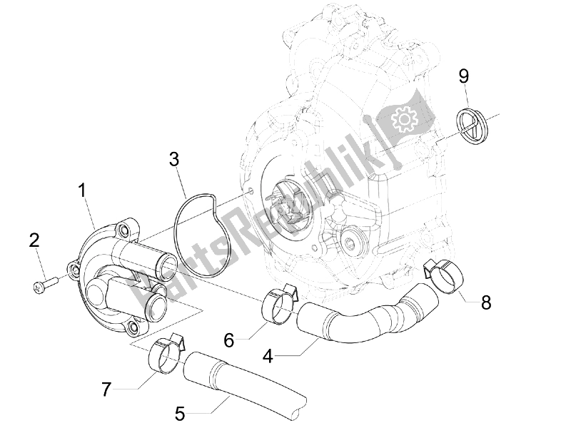 Tutte le parti per il Pompa Di Raffreddamento del Piaggio MP3 250 IE MIC USA 2010