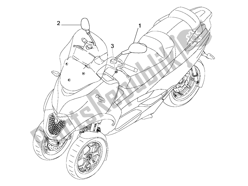 Todas las partes para Espejo / S De Conducción de Piaggio MP3 500 Sport Business ABS USA 2015