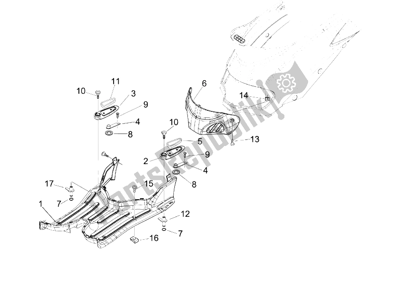 All parts for the Central Cover - Footrests of the Piaggio Liberty 50 2T 2006