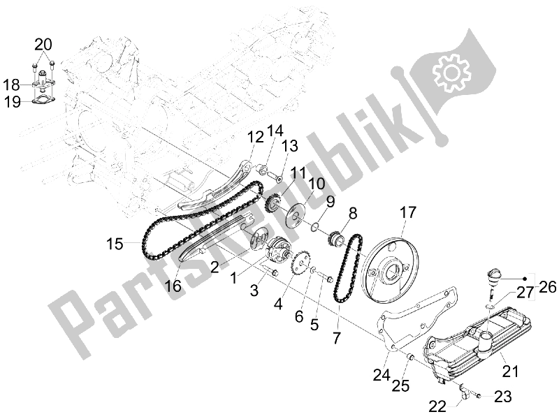 Toutes les pièces pour le La Pompe à Huile du Piaggio Carnaby 300 4T IE Cruiser 2009