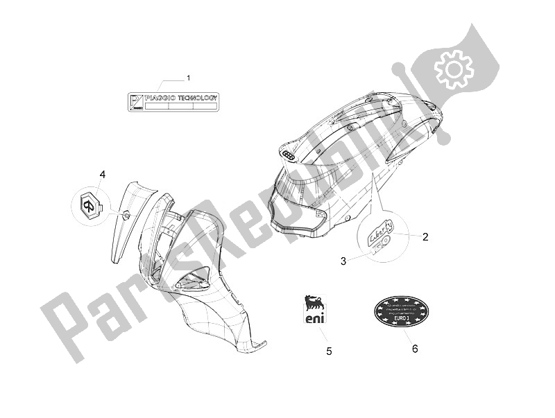 Todas las partes para Placas - Emblemas de Piaggio Liberty 150 4T 2V IE E3 Vietnam 2011