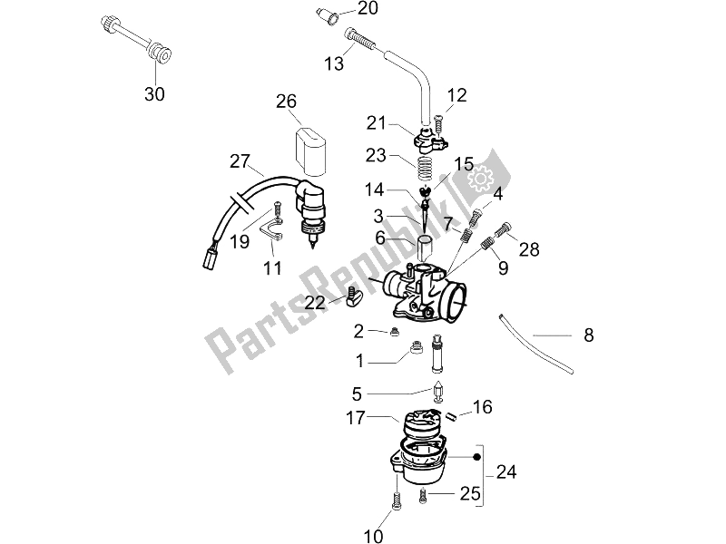 Toutes les pièces pour le Composants De Carburateur (2) du Piaggio NRG Power DD 50 2005