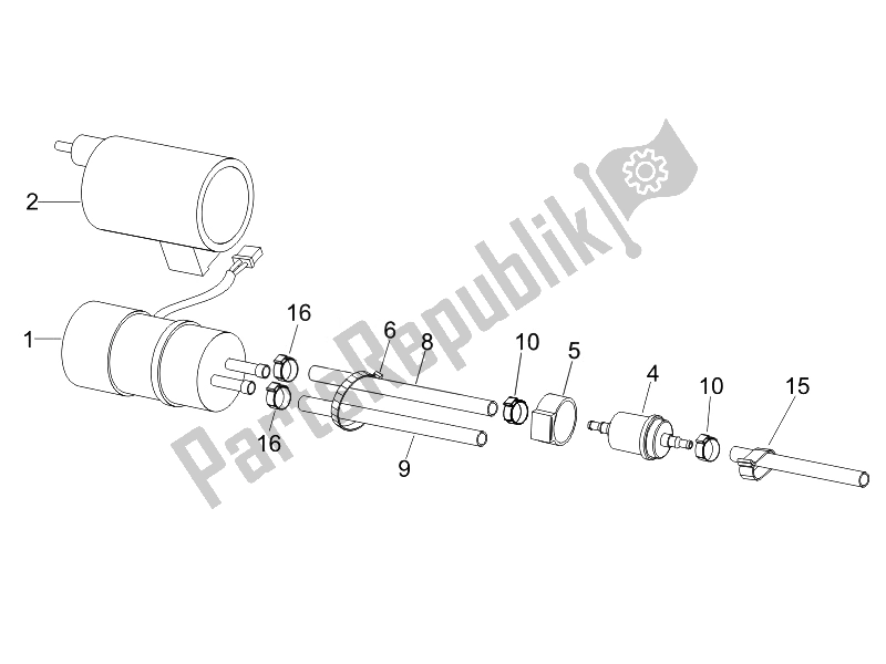 Toutes les pièces pour le Système D'alimentation du Piaggio Beverly 125 Sport E3 2007