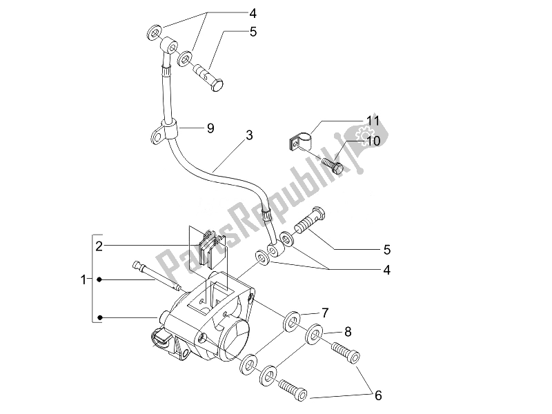 Todas las partes para Tubos De Frenos - Pinzas de Piaggio Liberty 50 4T PTT D 2014