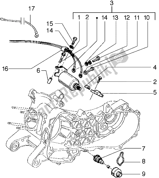 All parts for the Electric Starter of the Piaggio Liberty 125 1998