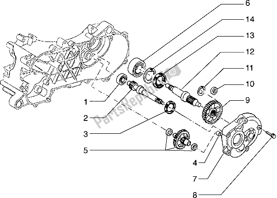 All parts for the Rear Wheel Shaft of the Piaggio Hexagon 125 1996