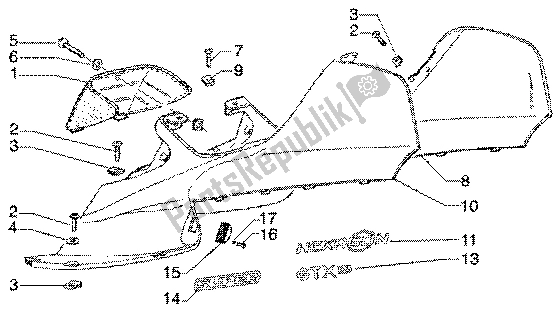 Toutes les pièces pour le Panneaux Latéraux (2) du Piaggio Super Hexagon GTX 125 2003