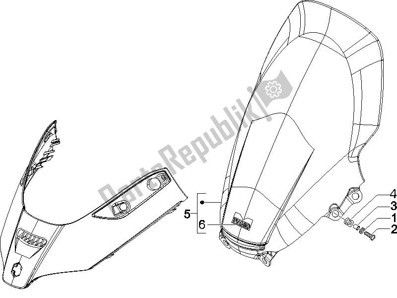 All parts for the Windshield - Glass of the Piaggio X8 125 Street Euro 2 2006