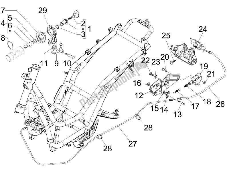 Toutes les pièces pour le Serrures du Piaggio Beverly 250 Tourer E3 2007