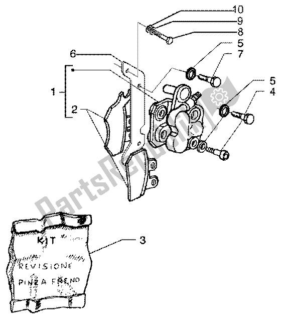 All parts for the Brake Calipers of the Piaggio X9 180 Amalfi 2002