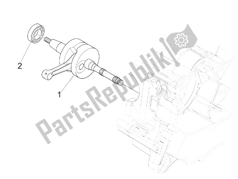 All parts for the Crankshaft of the Piaggio FLY 50 4T 4V USA 2011