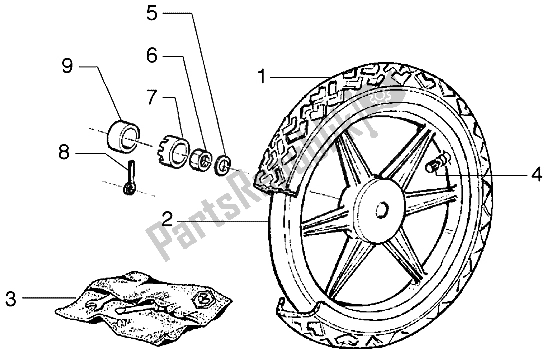 Toutes les pièces pour le Roue Arrière du Piaggio Liberty 125 1998