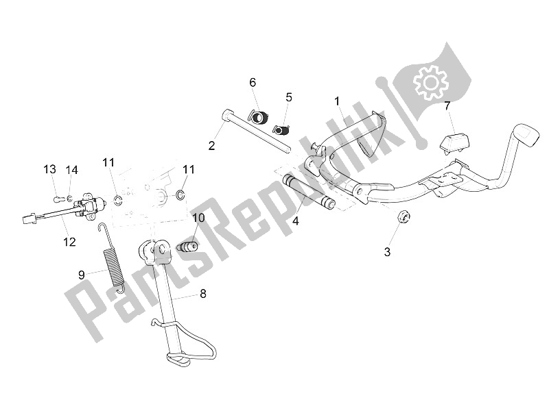 All parts for the Stand/s of the Piaggio Medley 125 4T IE ABS 2016