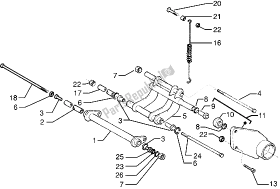 Toutes les pièces pour le Bras Oscillant du Piaggio X9 125 2000