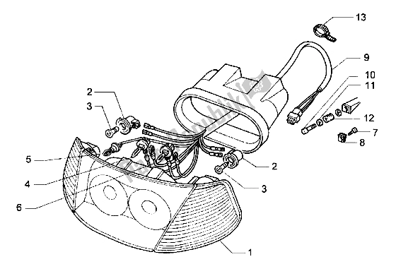 Tutte le parti per il Faro del Piaggio Hexagon LXT 180 1998