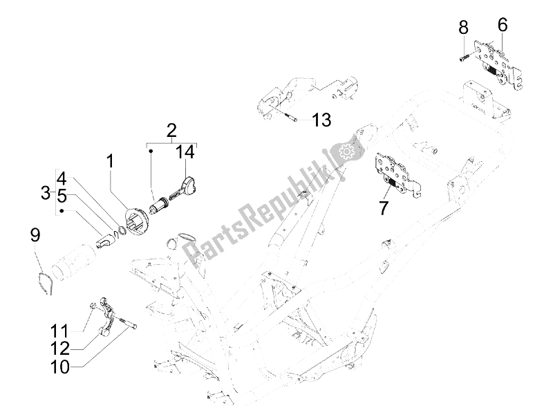 Tutte le parti per il Serrature del Piaggio X7 250 IE Euro 3 2008