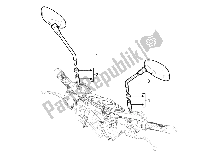 Todas las partes para Espejo / S De Conducción de Piaggio Beverly 350 4T 4V IE E3 Sport Touring 2014