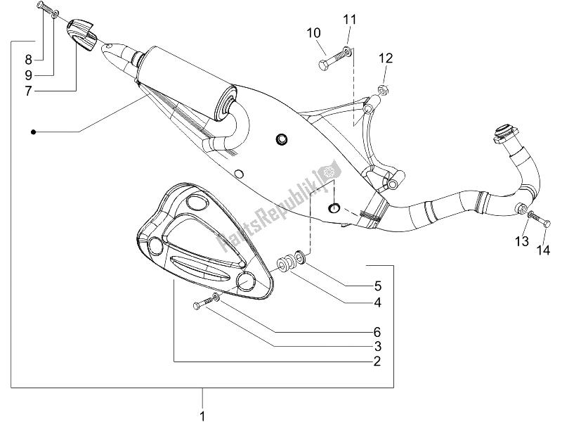 Toutes les pièces pour le Silencieux du Piaggio NRG Power Pure JET 50 2010