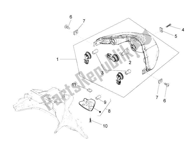 Tutte le parti per il Fanali Posteriori - Indicatori Di Direzione del Piaggio FLY 50 4T 2V 2014