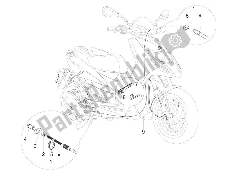 Toutes les pièces pour le Transmissions du Piaggio Typhoon 125 4T 2V E3 USA 2011